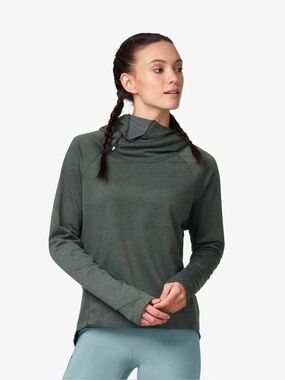 On Cloud Women’s On Running Technical Hoodie Size XS Beluga Green Gym Workout